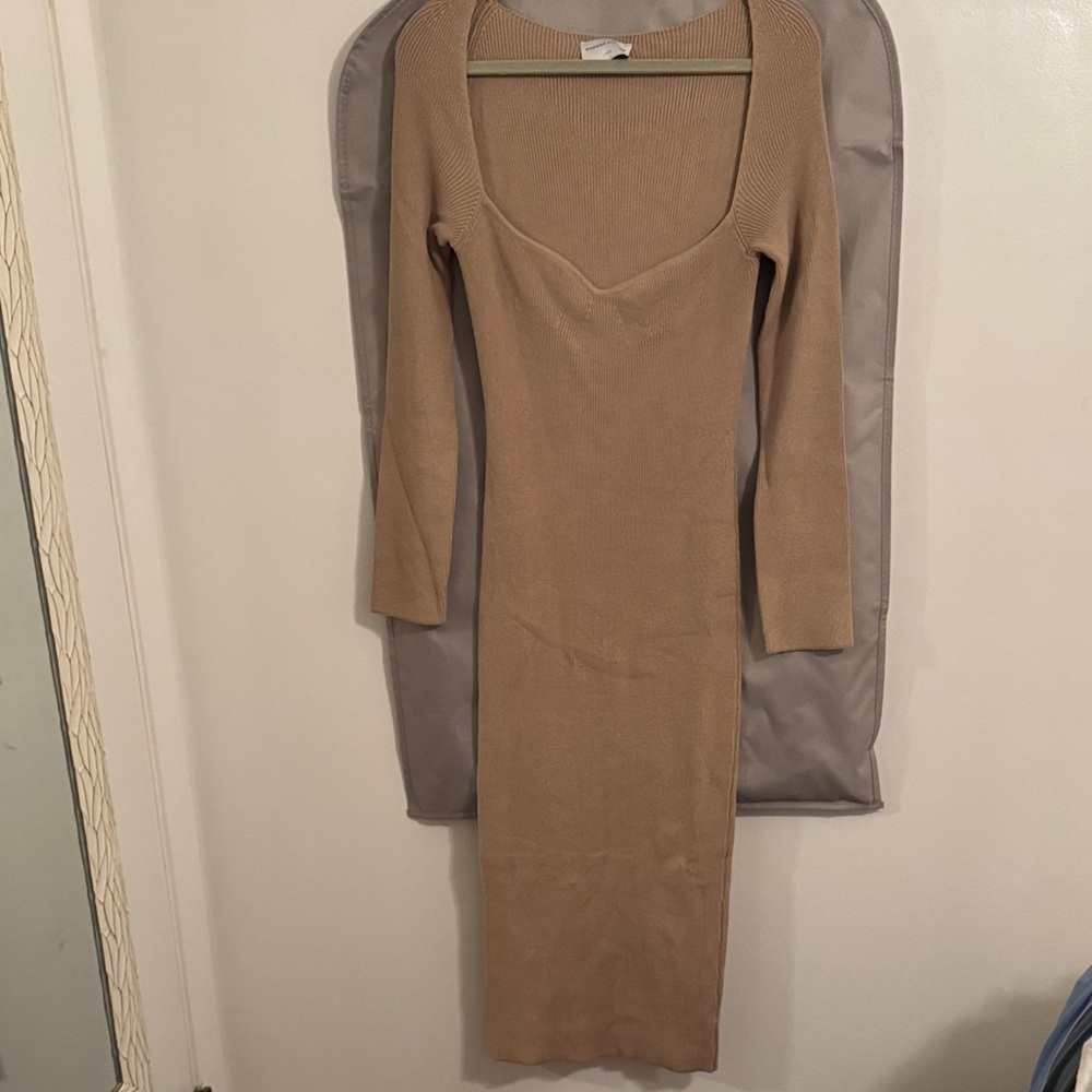 Modern Citizen Long Sleeve Tan Dress